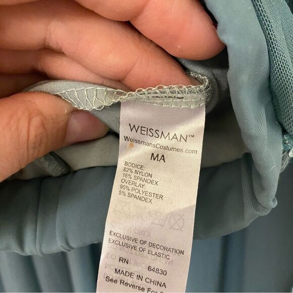 WEISSMAN Dance Costume 2 piece Sage green sequin Guiltfree 10337 MA adult - Picture 7 of 13